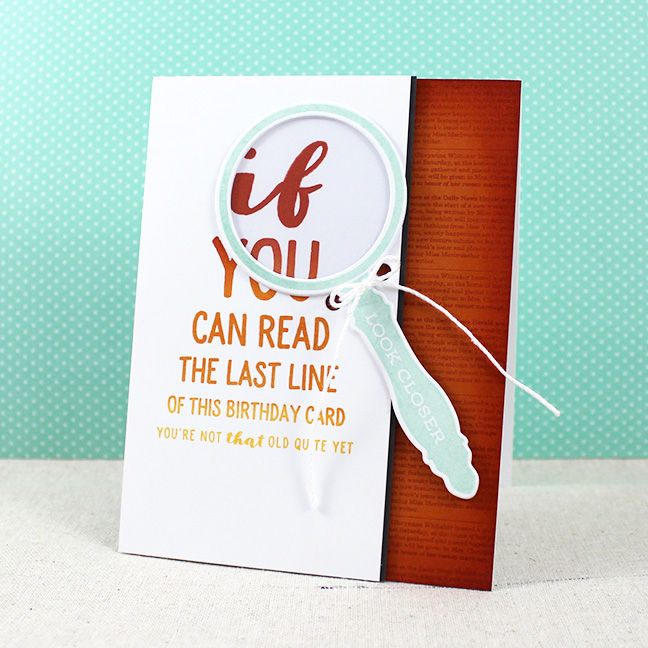 Stamps: Offbeat Birthday, Secret Agent, Background Basics: Newsprint - Papertrey Ink<br />...