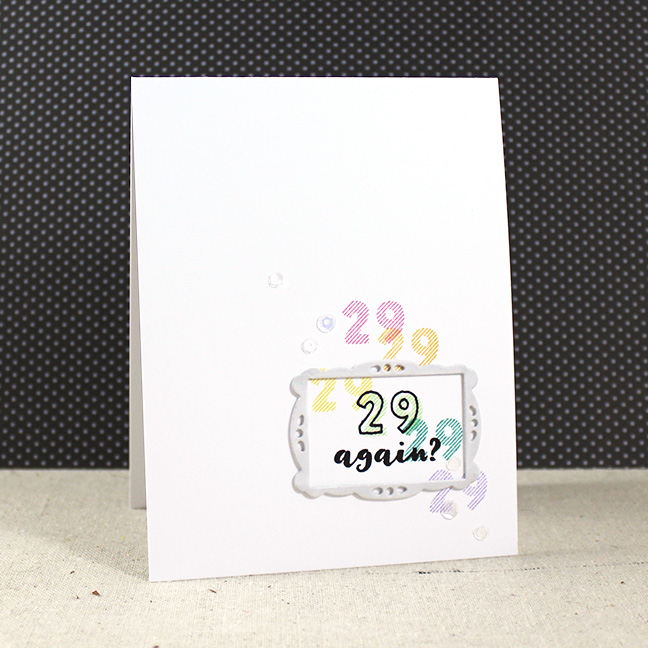 Stamps: Offbeat Birthday - Papertrey Ink<br />
Cardstock: white<br />
Ink: Hibiscus Burst,...
