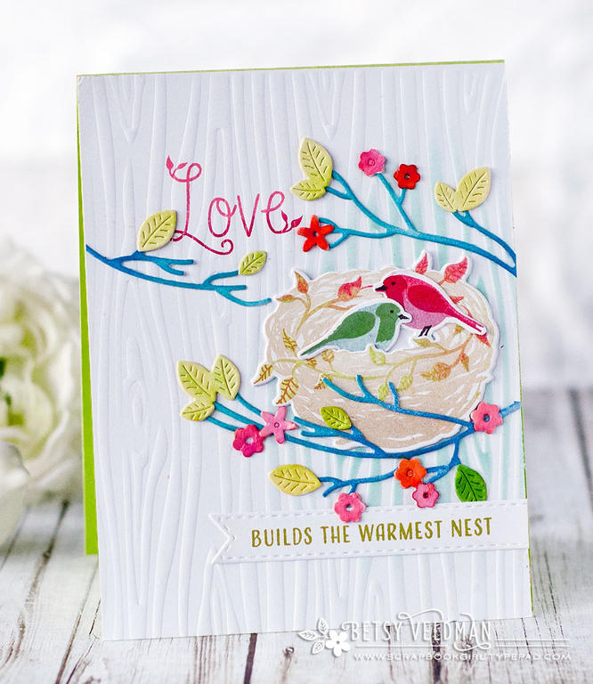Stamps:  Nesting<br />
Ink:  Tropical Teal, Enchanted Evening, Aqua Mist, Berry Sorbet,...