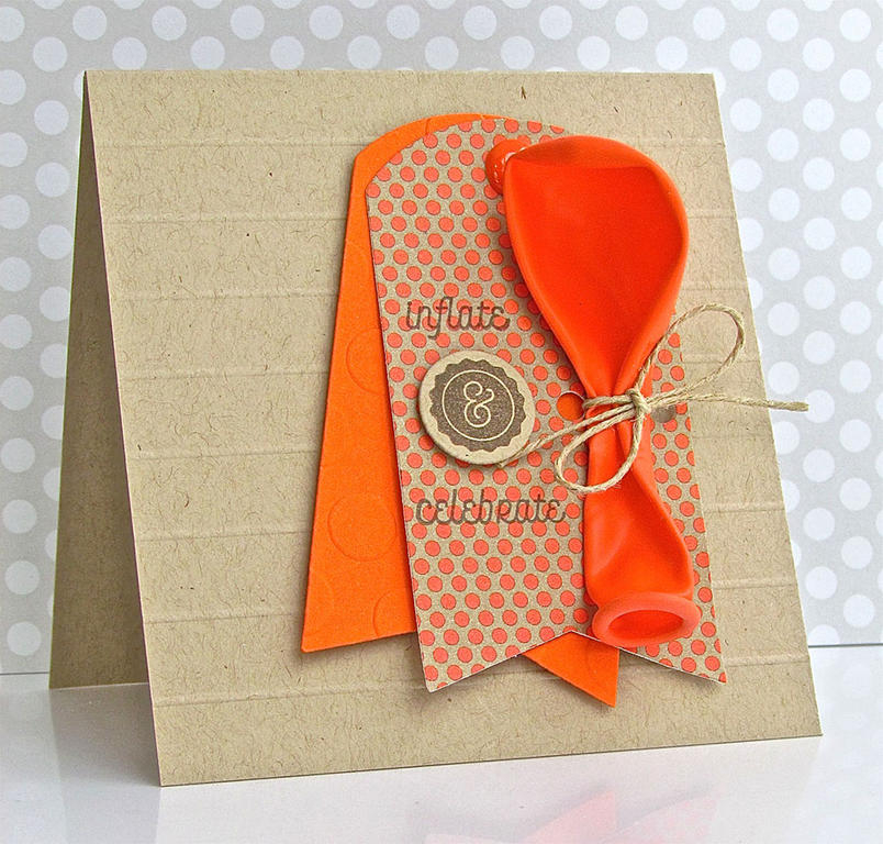 Stamps: Inflate and Celebrate<br />
Dies: Tag Sale #5<br />
Ink: Chocolate Brown<br />
Paper:...