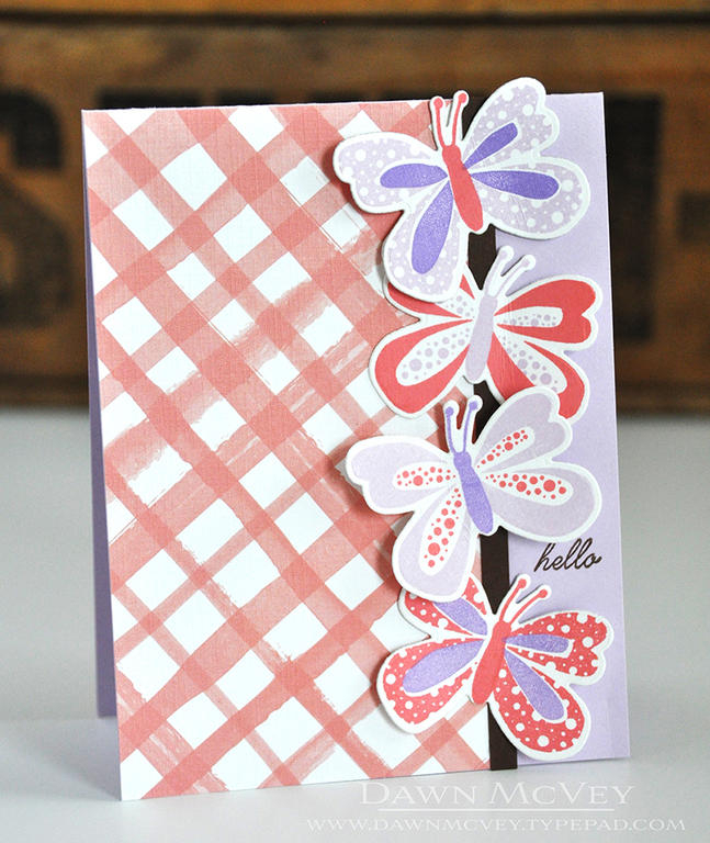 STAMPS: Butterfly Hope<br />
INK: Berry Sorbet, Lilac Grace, Amethyst Allure, Cocoa Bean<br />...