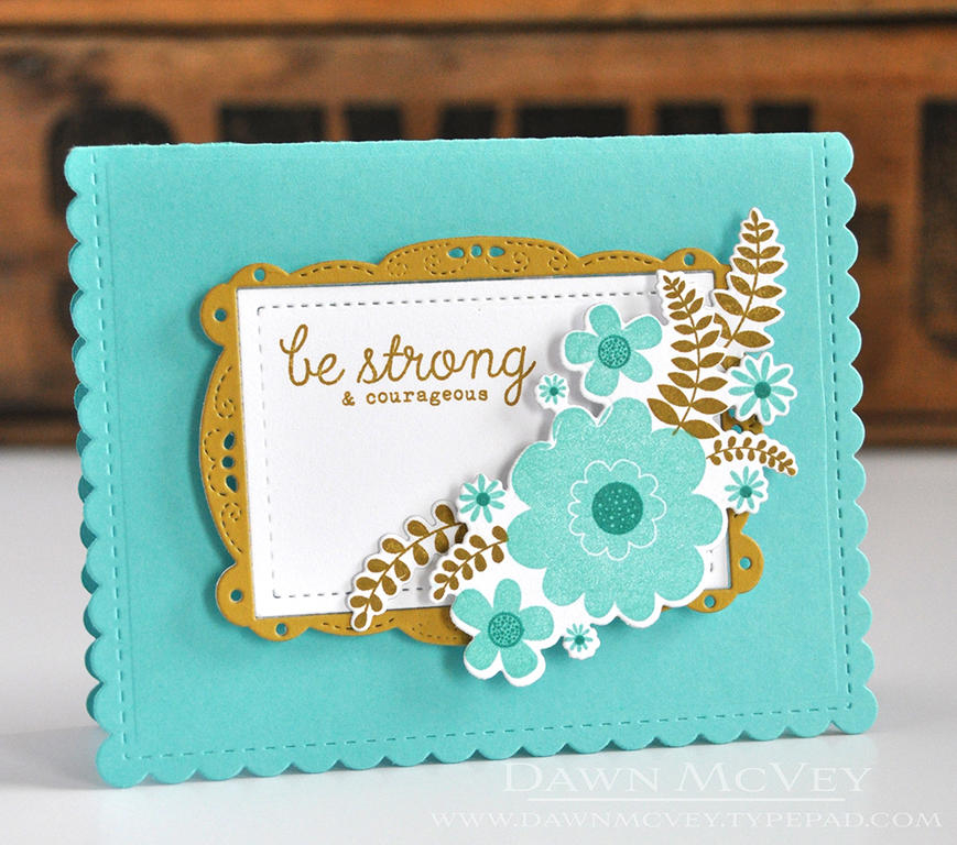 STAMPS: Courage &amp; Kindness<br />
INK: Hawaiian Shores, Tropical Teal, Saffron Spice<br />...