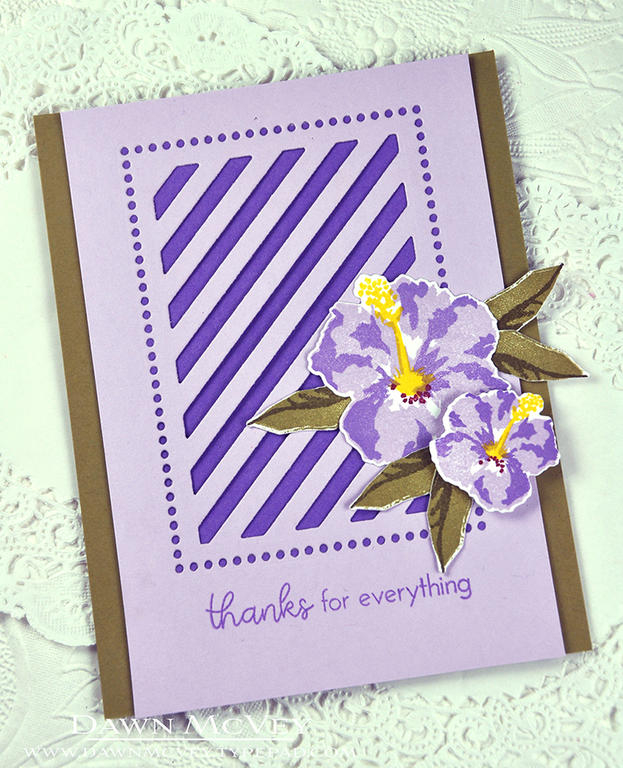 Stamps: Ways to Say: Thank You, Some Like It Hot<br />
Ink: Lilac Grace, Amethyst Allure, Olive...