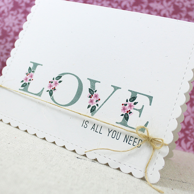 Stamps: Botanical Letters, Wonderful Words: Love - Papertrey Ink<br />
Cardstock: Rustic White...
