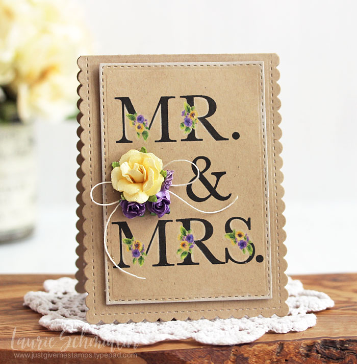 Stamps: Botanical Letters<br />
Dies: Noted Scalloped A2 Die Set<br />
Paper: Kraft<br />...