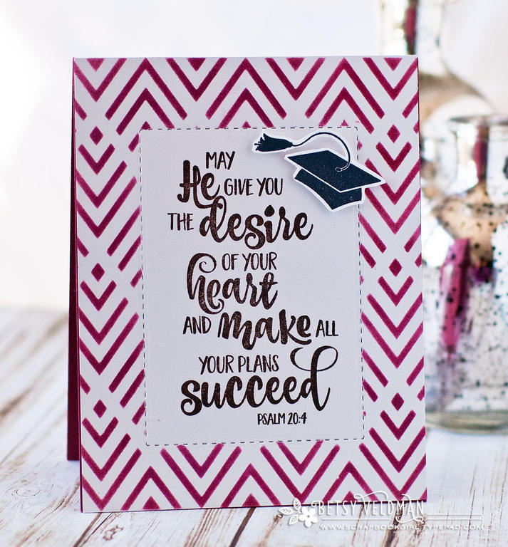 Stamps:  Year of Psalms: April, For the Graduate<br />
Ink:  Smokey Shadow, True Black, Scarlet...