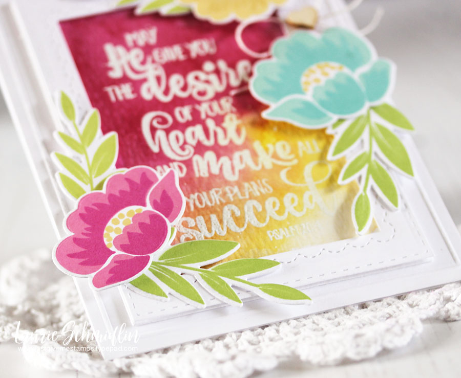 Stamps: Year of Psalms: April, Granâ€™s Garden stamp set<br />
Dies: Granâ€™s Garden dies,...