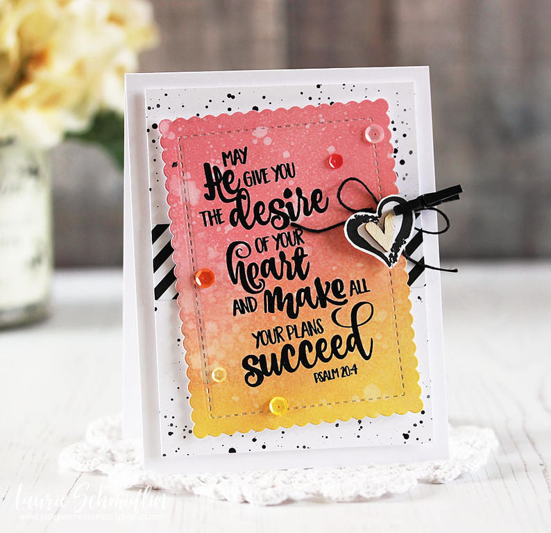 Stamps: Year of Psalms: April<br />
Dies: Mix &amp; Mat: Scallops<br />
Ink: True Black,...