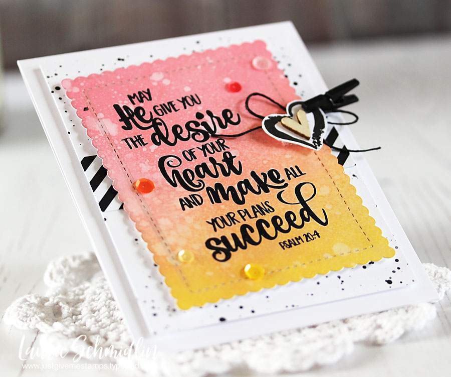 Stamps: Year of Psalms: April<br />
Dies: Mix &amp; Mat: Scallops<br />
Ink: True Black,...