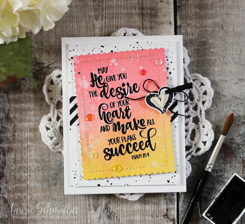 Stamps: Year of Psalms: April<br />
Dies: Mix &amp; Mat: Scallops<br />
Ink: True Black,...