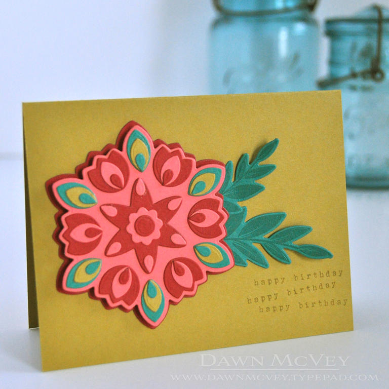 Stamps: Gran&#039;s Garden, Initial Sentiments: Birthday<br />
Ink: saffron spice, tropical...