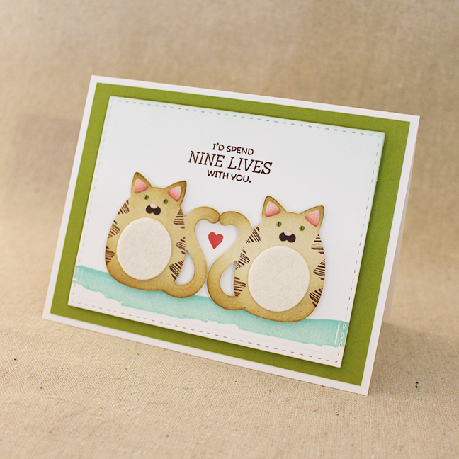 Nine Lives Card<br />
Stamps: Sketched Shapes, Watercolor Wonder, Circled Symbols, Everyday Cat...
