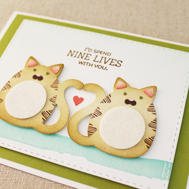 Nine Lives Card<br />
Stamps: Sketched Shapes, Watercolor Wonder, Circled Symbols, Everyday Cat...