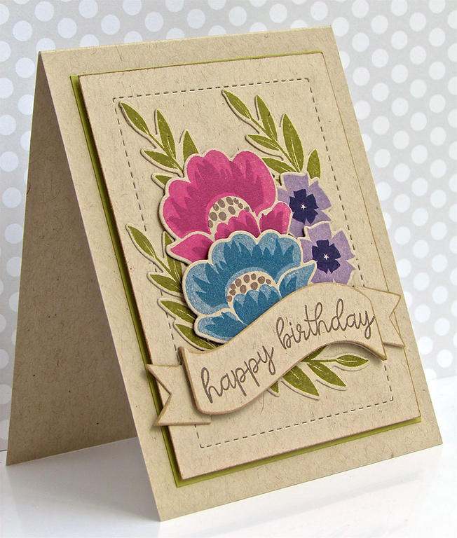 Stamps: Granâ€™s Garden, Ways to Say: Birthday<br />
Card stock: Kraft, Old Olive<br />
Inks:...