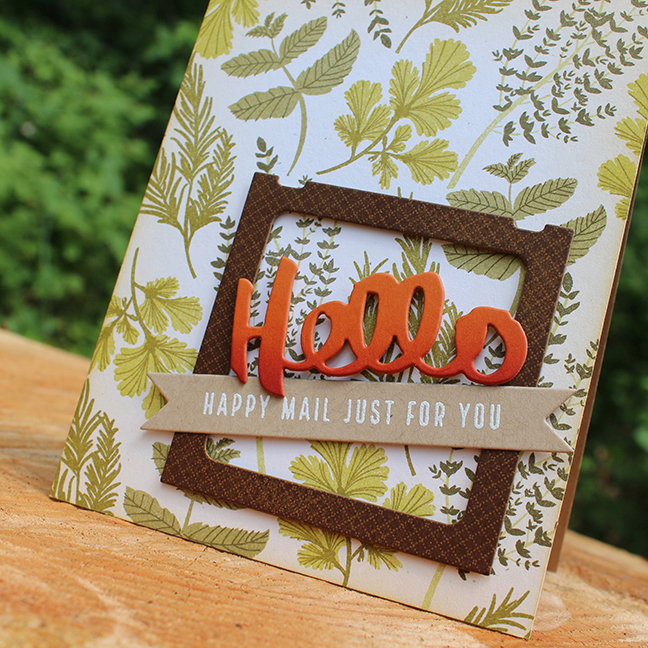 STAMPS: Herb Garden, Keep It Simple: Happy Mail, Monthly Moments: Slide Frame<br />
CARDSTOCK:...