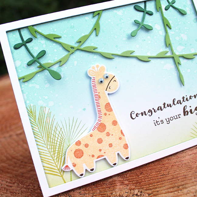 Stamps: Jungle Buddies, Jungle Buddies Sentiments, Palm Prints<br />
Cardstock: Green Parakeet,...