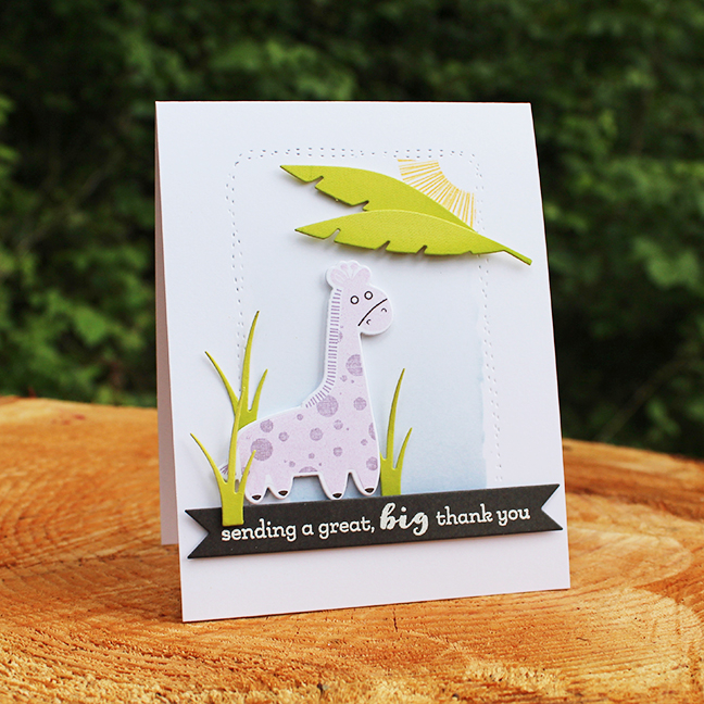 Stamps: Jungle Buddies, Jungle Buddies Sentiments, OmbrÃ© Borders<br />
Cardstock: Limeade Ice,...