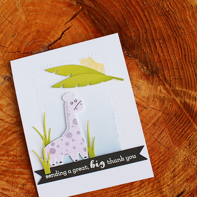 Stamps: Jungle Buddies, Jungle Buddies Sentiments, OmbrÃ© Borders<br />
Cardstock: Limeade Ice,...