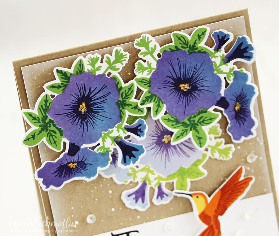 Stamps: Humming Along<br />
Ink:  True Black, Spring Rain, Blueberry Sky, Lilac Grace, Amethyst...