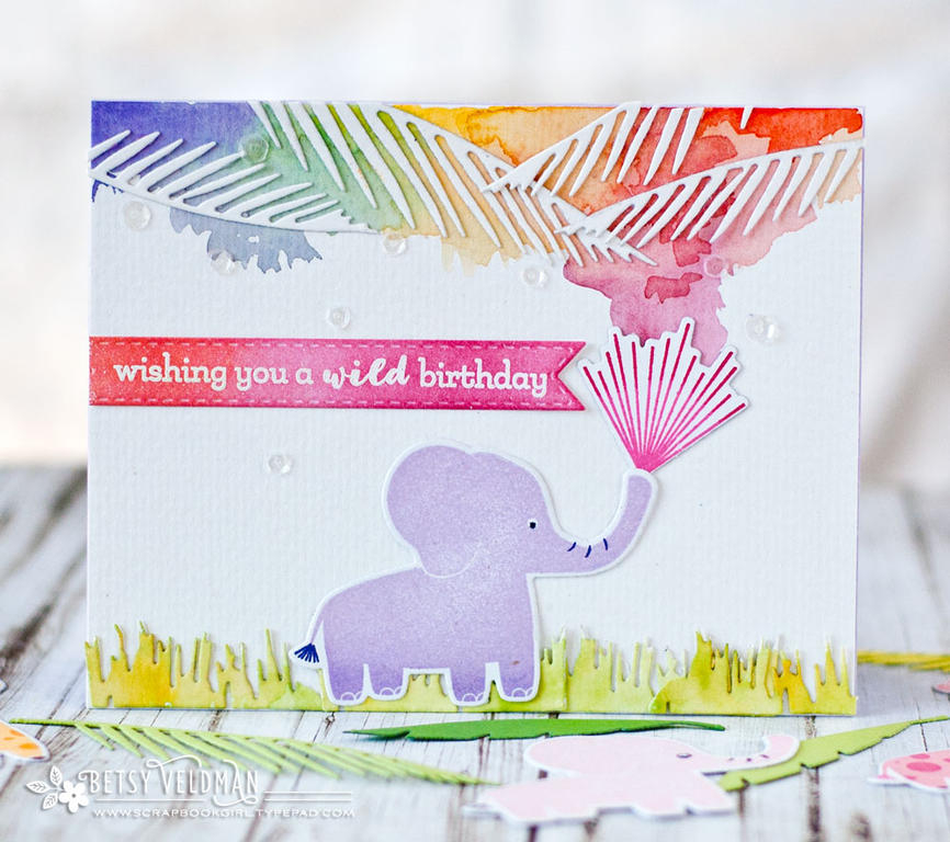 STAMPS:  Jungle Buddies, Jungle Buddies Sentiments<br />
INK:  Lilac Grace, Royal Velvet,...