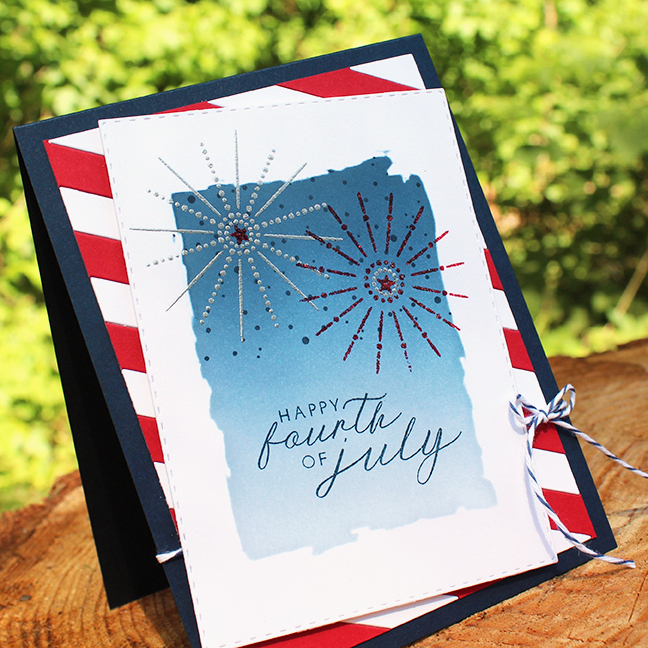 STAMPS: Land That I Love, Background Basics: Celestial Sky<br />
CARDSTOCK: Pure Poppy, Dark...