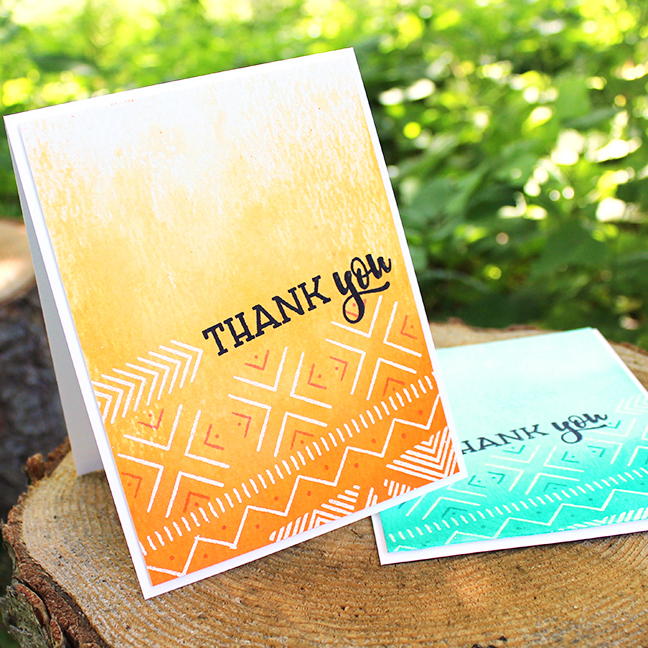 STAMPS: Textile Impressions<br />
CARDSTOCK: Ranger Watercolor Paper, White<br />
INK: Orange...