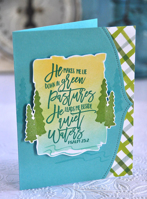 STAMPS: Year of Psalms: June<br />
INK: Tropical Teal, New Leaf, Bright Buttercup, Hawaiian...