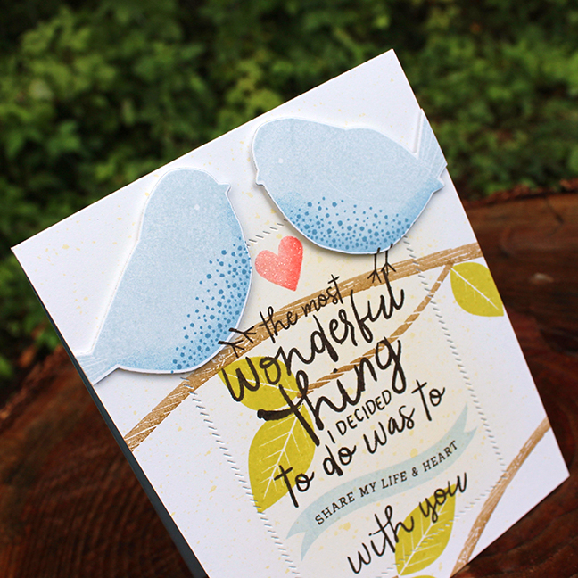 STAMPS: Quoted: The Most, Give Love <br />
CARDSTOCK: Spring Rain, white<br />
INK: Spring...