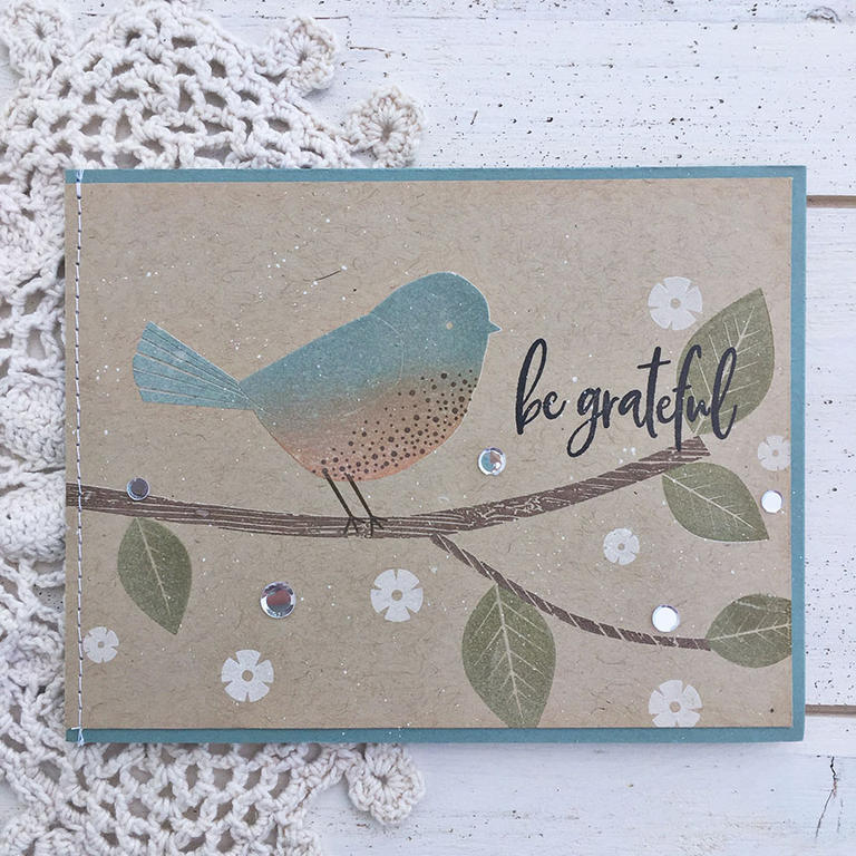 Be Grateful Card<br />
<br />
STAMPS: Give Love<br />
<br />
INK: True Black, Fresh Snow,...