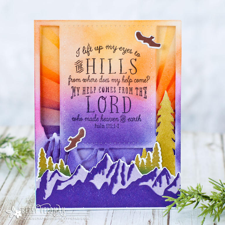 STAMPS:Mountain Majesty, Year of Psalms: July INK:Royal Velvet, Winter Wisteria, Raspberry Fizz,...