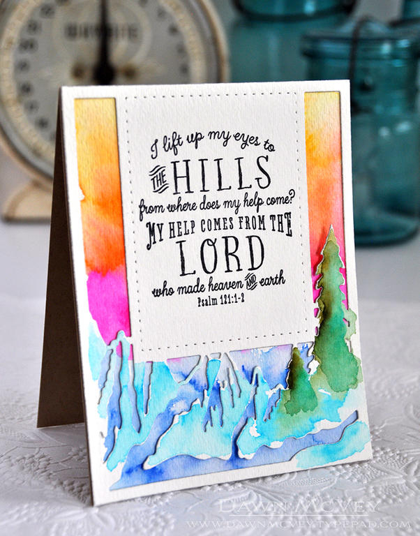 STAMPS: Year of Psalms: July<br />
INK: Ranger Jet Black<br />
PAPER: Kraft, watercolor card...