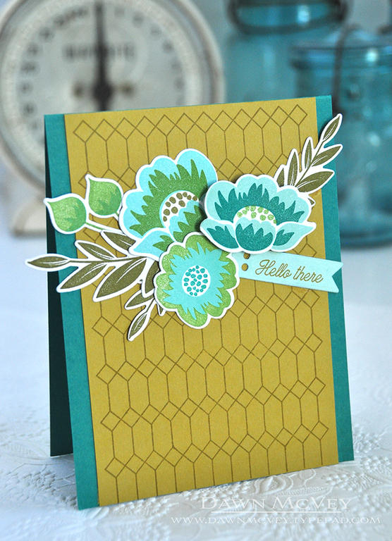 Paper: stamper's select white, saffron spice, tropical teal, aqua mist<br />
Stamps:...
