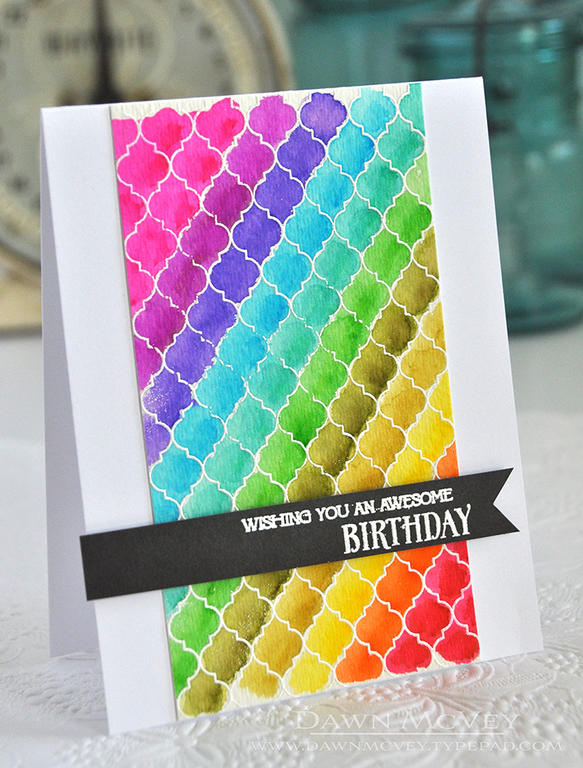 Paper: stamper's select white, smokey shadow, watercolor card stock<br />
Stamps: Birthday...