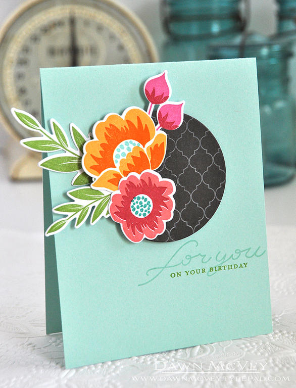 Paper: stamper's select white, smokey shadow, aqua mist<br />
Stamps: Gran's Garden,...
