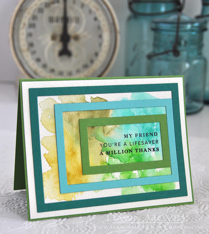 STAMPS: Infinity Frames Sentiments<br />
INK: Ranger Jet Black<br />
PAPER: New Leaf, Tropical...
