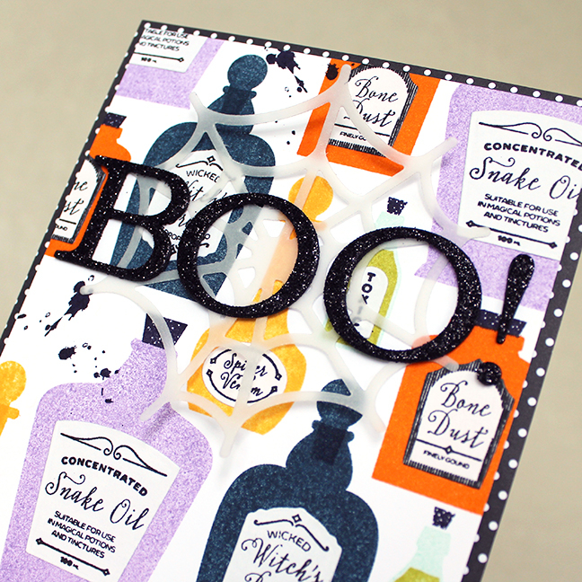 Stamps: Wicked Elixir<br />
Cardstock: True Black, Bitty Big: True Black Paper, Vellum, Adhesive...