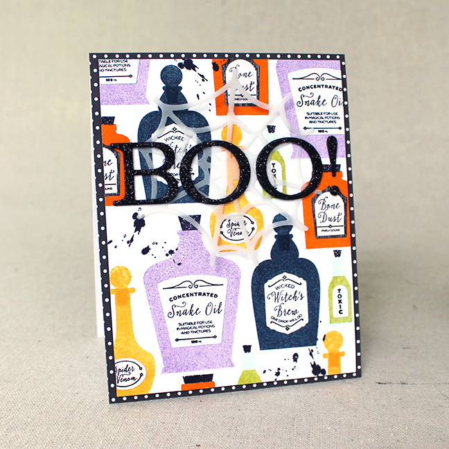 Stamps: Wicked Elixir<br />
Cardstock: True Black, Bitty Big: True Black Paper, Vellum, Adhesive...