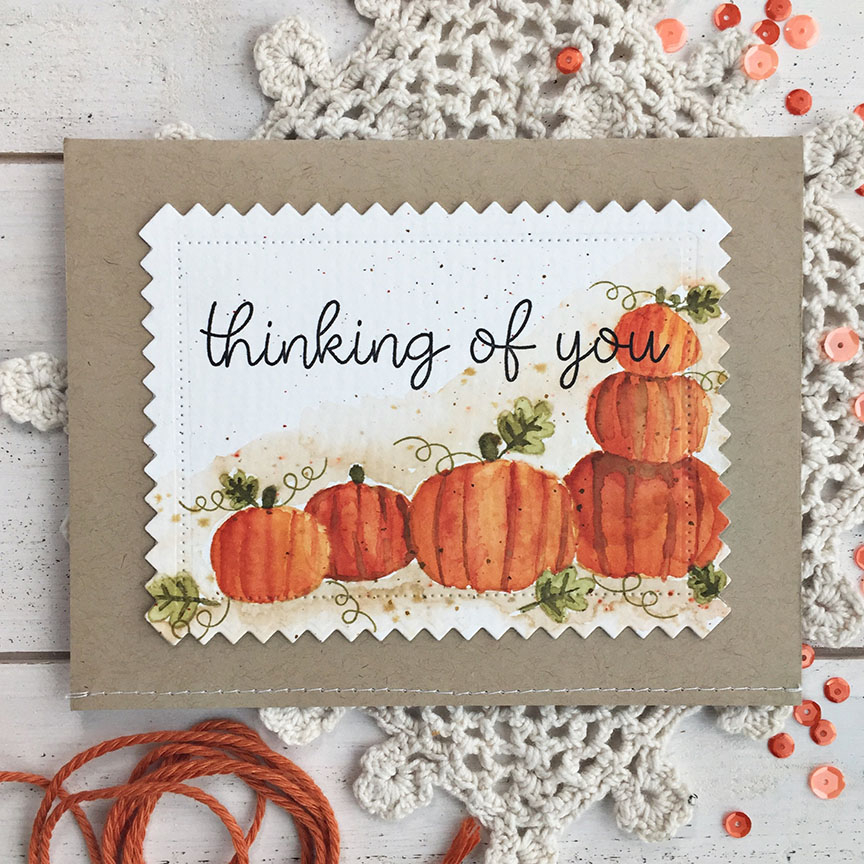 STAMPS: Autumn Scarecrow, Ways to Say: Thinking of You<br />
<br />
INK: True Black, Fine Linen,...