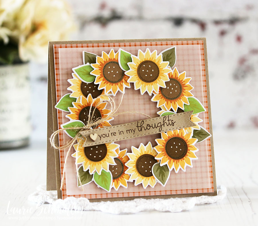 STAMPS:  Sunflower Harvest, Ways to Say: Thinking of You<br />
INK:  Harvest Gold, Canyon Clay,...