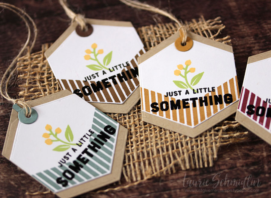 STAMPS: Bite Size Tags<br />
INK: Summer Sunrise, Green Parakeet, Cocoa Bean, Ocean Tides, Honey...