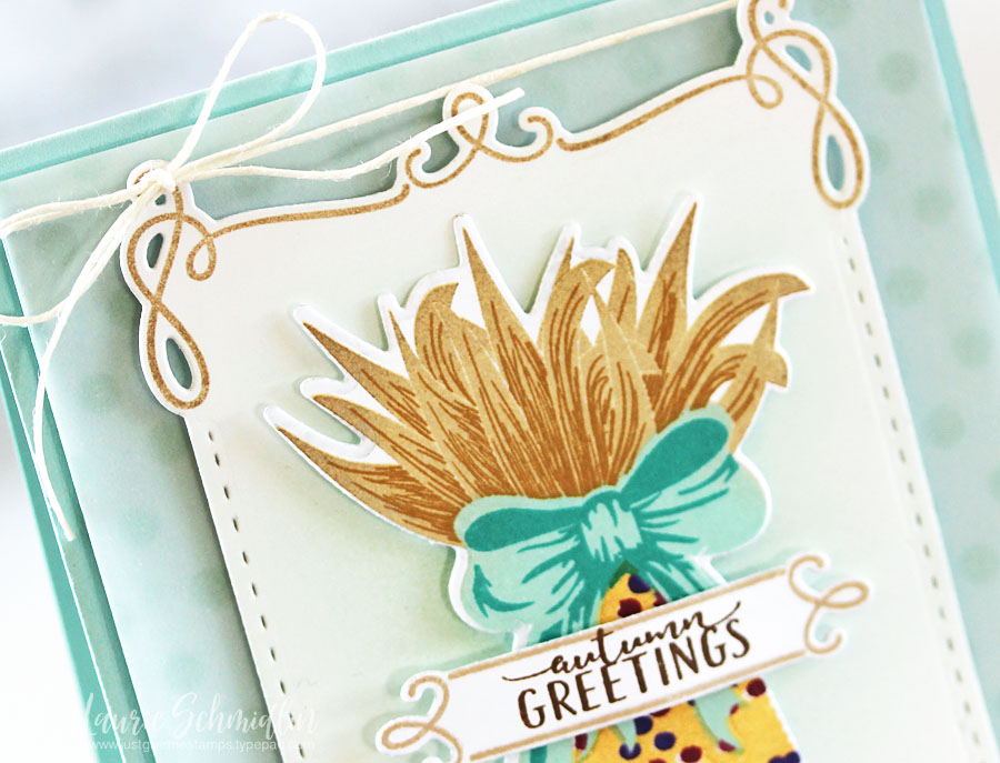 STAMPS:  Kind Of Corny<br />
INK:  Aqua Mist, Tropical Teal, Harvest Gold, Honey Nut, Kraft,...
