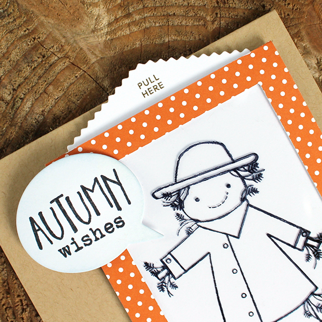 STAMPS: Autumn Scarecrow, Movers &amp; Shakers Sentiments<br />
CARDSTOCK: Classic Kraft, Clear...