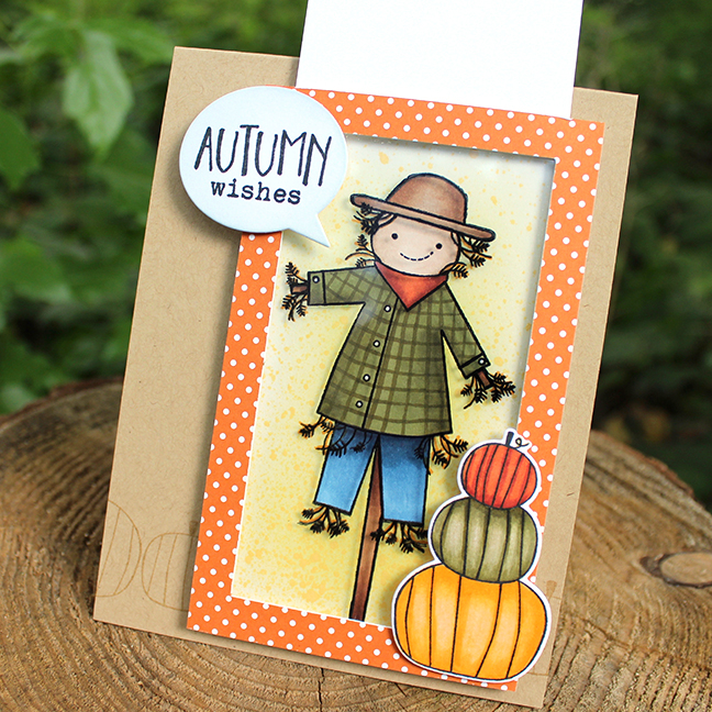 STAMPS: Autumn Scarecrow, Movers &amp; Shakers Sentiments<br />
CARDSTOCK: Classic Kraft, Clear...