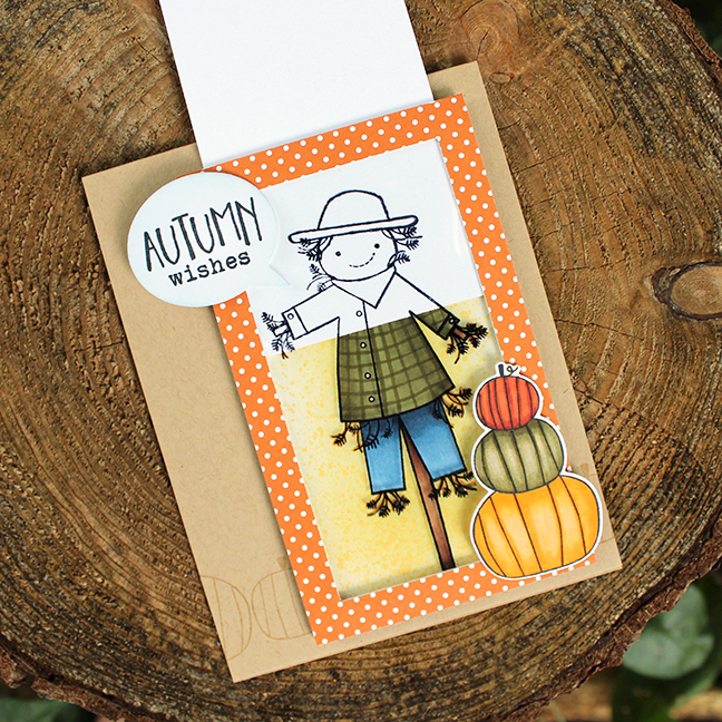 STAMPS: Autumn Scarecrow, Movers &amp; Shakers Sentiments<br />
CARDSTOCK: Classic Kraft, Clear...