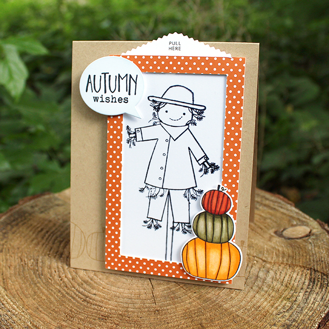 STAMPS: Autumn Scarecrow, Movers &amp; Shakers Sentiments<br />
CARDSTOCK: Classic Kraft, Clear...