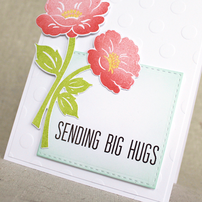 STAMPS: Hey Stacks, Vintage Linens<br />
CARDSTOCK: White<br />
INK: Pale Peony, Berry Sorbet,...