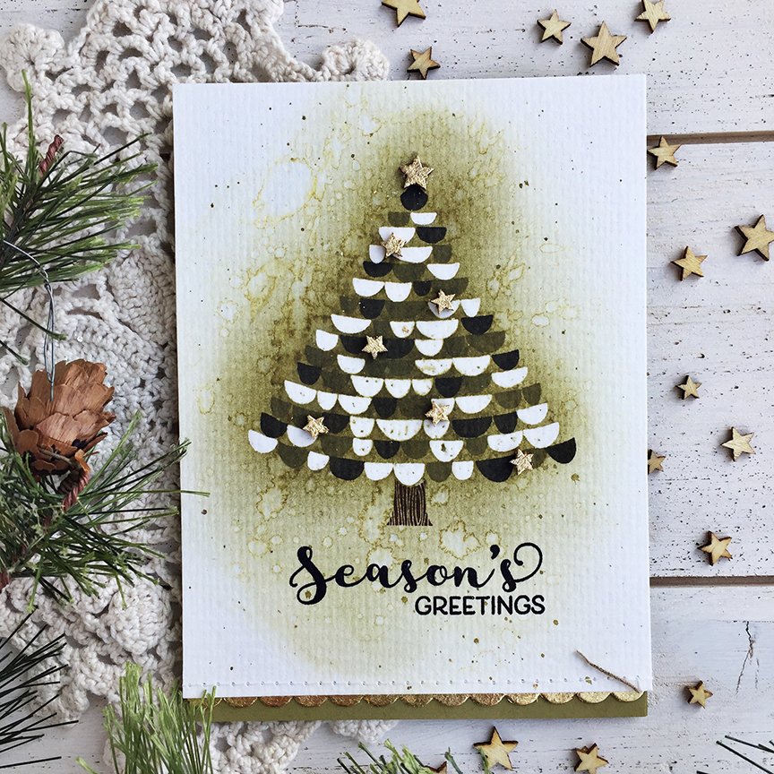 STAMPS: Very Merry<br />
INK: True Black, Prairie Grass, Olive Twist, Cocoa Bean, Versamark<br...