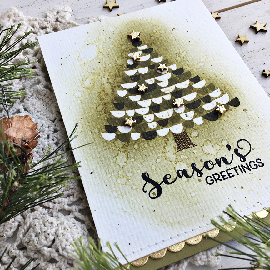 STAMPS: Very Merry<br />
INK: True Black, Prairie Grass, Olive Twist, Cocoa Bean, Versamark<br...