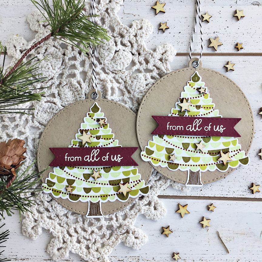 STAMPS: Very Merry, Ways to Say: Just For You<br />
INK: Cocoa Bean, Spring Moss, Simply...