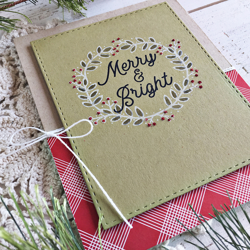 STAMPS: Berry Wreath<br />
<br />
INK: True Black, Fresh Snow, Olive Twist<br />
<br />
PAPER:...